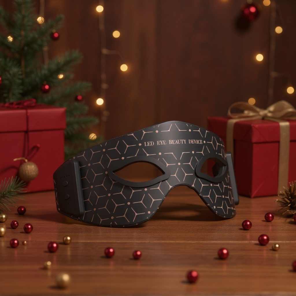 JVV Red Light Eye Mask – 630nm Red & 850nm Infrared LED Therapy, 5 Energy Levels, 20-Min Auto Timer, Silicone Under-Eye Wrinkle Treatment Device