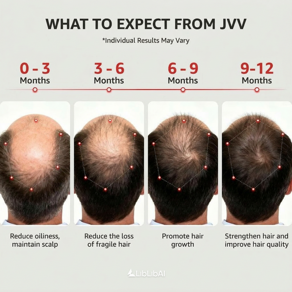 JVV Red Light Therapy Cap – 56 LED 3-Chip Hair Growth Hat with 450nm Blue, 660nm Red & 850nm Infrared, 4 Modes Cordless Rechargeable Scalp Treatment Device